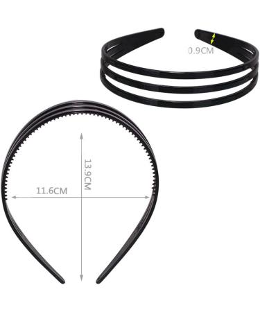 6 Pieces black headband women with teeth skinny plastic headbands thin hairbands with teeth comb for women men girls - Buy Online on SooperMarket.com
