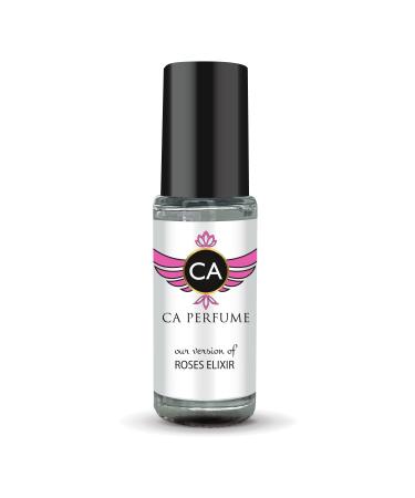 CA Perfume Impression of Roses Elixir For Women Replica Fragrance Body Oil Dupes Alcohol-Free Aromatherapy Sample Travel Size Concentrated Long Lasting Attar Roll-On 0.14 Fl Oz/4ml-X1