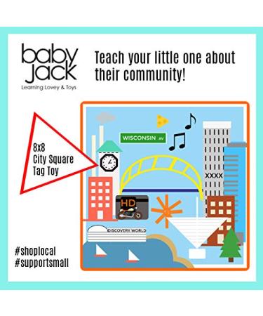 Baby Jack & Co Learning Lovey Toy Milwaukee Wisconsin - USA Cities & Shapes - BPA Free - Ideal Baby Gift - Buy Online on SooperMarket.com