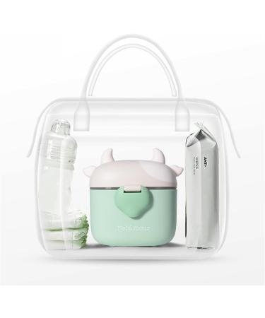 Bebamour Baby Milk Powder Dispenser Pot - 230g Formula & Snack Dispenser - Light Green Cow Design - Buy Online on SooperMarket.com