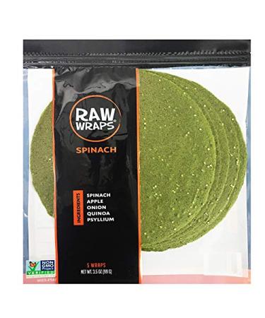 Raw Wraps Vegan Keto Tortilla Wraps - Spinach Flavor
