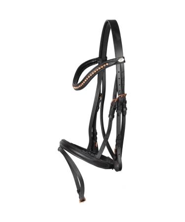 Marengos Bridle Comfort Rosemary black - Rosegold Black Warmblood