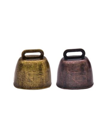 HEALLILY 2pcs Animal Bell Cow Horse Sheep Grazing Bells Metal Pet Bells Cattle Goat Farm Loud Bell Long Distance Horse Sheep Iron Bells Bronze Red Size S