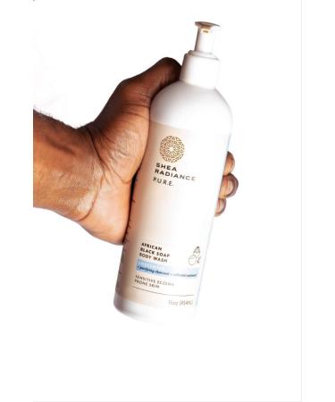 Shea Radiance African Black Soap Body Wash for Dry Skin, Eczema, Rashes, and Blemishes - Unscented (16 oz) - Buy Online on SooperMarket.com