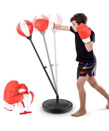 YEEBAY Punching Bag for Kids Age 4, 5, 6, 7, 8 Years Old Boys, Incl Boxing Gloves & Stand, Height Adjustable Kids Boxing Bag Set Toy, Ideal Christmas & Birthday Gift