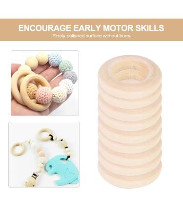 100pcs 25mm NR Wooden Ring Baby Teething Rings - DIY Craft Accessories - Buy Online on SooperMarket.com