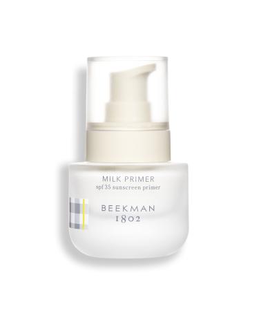 Beekman 1802 Milk Primer SPF 35 - Mineral Sunscreen  Moisturizer & Makeup Primer - Invisible & Pregnancy Safe - Oxybenzone & Fragrance Free - Cruelty Free 0.5 Ounce (Pack of 1)
