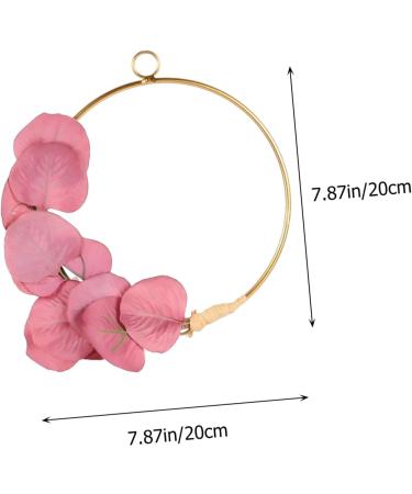Gadpiparty Iron Craft Wrought Iron Gate Hanging Wreath Rose Pendant Artificial Flower Wall Nordic Decor Wall Hanging Rosy 20x20cm - Buy Online on SooperMarket.com