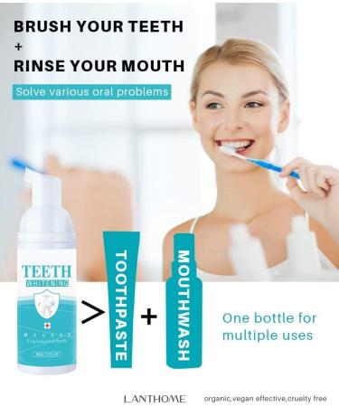 2 Pcs Mousse Mouthwash 50 ML - Deep Clean Stain Removal & Teeth Whitening Oral Care - Buy Online on SooperMarket.com