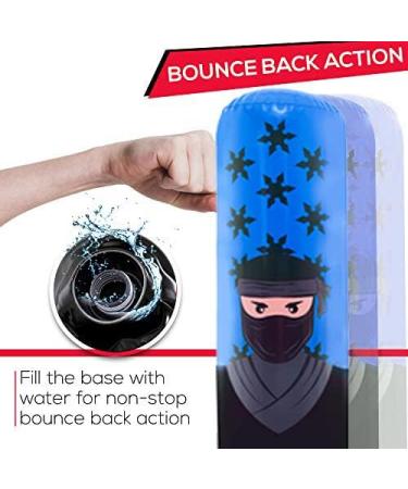 Whoobli Kids Punching Bag Set Ninja Blue | Adjustable Boxing Bag for 3-10 Years Old | Includes Boxing Gloves | Toy for Boys & Girls (Red White) - Buy Online on SooperMarket.com