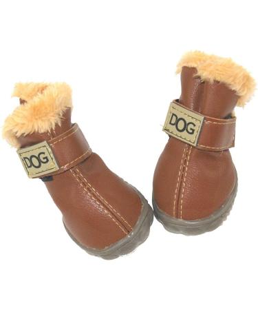 WINSOON Dog Australia Boots Size 5 Light Brown - 4-pcs Set Winter Pet Antiskid Shoes for Skidproof Paw Protection - Buy Online on SooperMarket.com