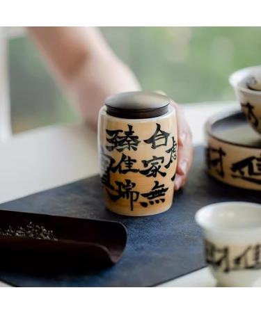 GUSMYPLG Tea Cans Retro Ceramic Tea Cans Sealed Cans Storage Cans Kung Fu Tea Sets Household Portable Tea Storage Cans Canisters Sets for the Kitchen - Buy Online on SooperMarket.com