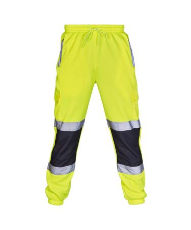 Ronony men reflective training trousers with several bags gym men leisure pants jogging pants modern men long training pants sports pants for fitness training leisure bodybuilding cargo vose m 1#green
