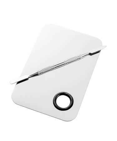 Buy Stainless Steel Makeup Mixing Palette | Cosmetic Artist Mixing Palette & Spatula for Nail Art & Eyeshadow - International Shipping Available - Buy Online on SooperMarket.com