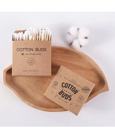 Buy 100% Biodegradable Cotton Swabs - 10 Packs of 100 | Large Head Wooden Handle for Make-up & Polishing | Eco-Friendly & Natural - Buy Online on SooperMarket.com