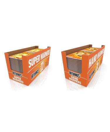 HotHands Body & Hand Super Warmers - Long Lasting Safe Natural Odorless Air Activated Warmers - Up to 18 Hours of Heat - 40 Individual Warmers Super Warmers + Hand Warmers