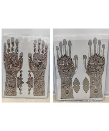 AtoZ India Cart Henna Mehendi Tattoo Instant Henna Tattoo Bridal Mehendi Temporary Henna Tattoos Henna Hand Sticker Mandala Mehendi Wedding Mehendi Stickers Hand Forearm Body Sticker Arabian Tattoo (Design No. 5)