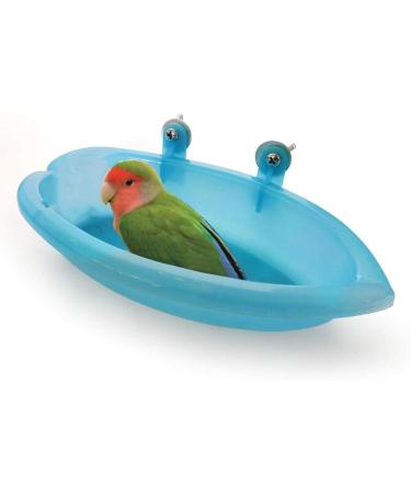 Hypeety Portable Bird Bath with Mirror - Blue Bird Bathtub for Pet Parrots - Buy Online on SooperMarket.com