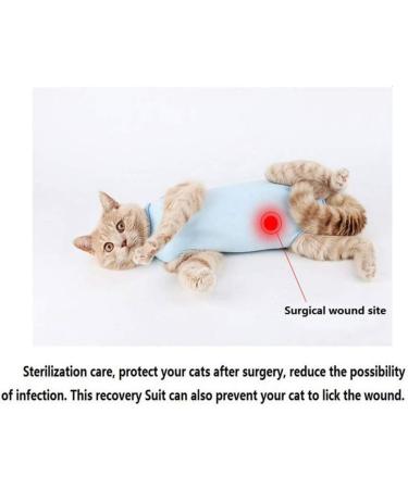 Cat Professional Surgical Recovery Suit Cat Clothes for Abdominal Wounds or Skin Diseases (M Blue) 1.36 kg (Pack of 1) Blue - Buy Online on SooperMarket.com