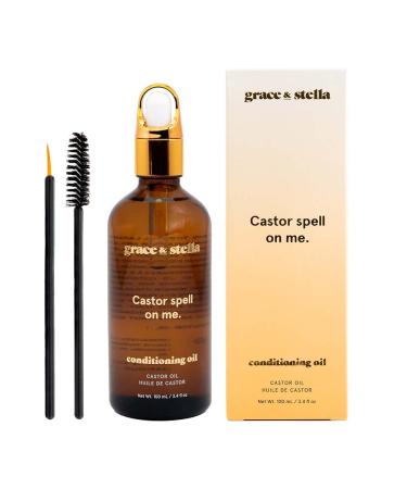 Organic Castor Oil (4oz) - Cold Pressed Castor Oil For Hair Growth - Castor Oil For Eyelashes - Castor Oil Eyelash Growth - Organic Castor Oil For Hair Growth - Hair Castor Oil By Grace And Stella