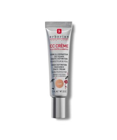 Erborian CC Cream with Centella Asiatica Lightweight Skin Perfector Tinted Moisturiser and Brightening Face Cream - Korean Skincare Cream Fair Shade SPF 25 - CC Cream - Dor 15 ml Light 15 ml (Pack of 1)