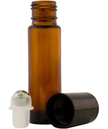 6 Pack 10ml Empty Roll on Glass Bottles with Stainless Steel Roller - Refillable Amber Color Roll On for Fragrance & Essential Oil - Buy Online on SooperMarket.com