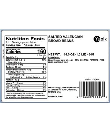 Yupik Salted Valencian Broad Beans 1 lb - Premium Spanish Snack - Buy Online on SooperMarket.com