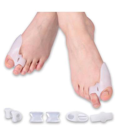 8 Pieces Hallux Valgus Corrector Gel Toe Separator Bunion for Big Toe Spacers Pain Relief Correct Alignment Hallux Valgus Diabetic Feet for Men and Women
