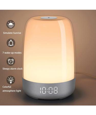 Hi.FANCY Wake-Up Night Light Sunrise Touch Control 3-Ways Dimmable Bedside Lamp Ambient Nightstand Lights Sleep Aid Snooze Mode - Buy Online on SooperMarket.com