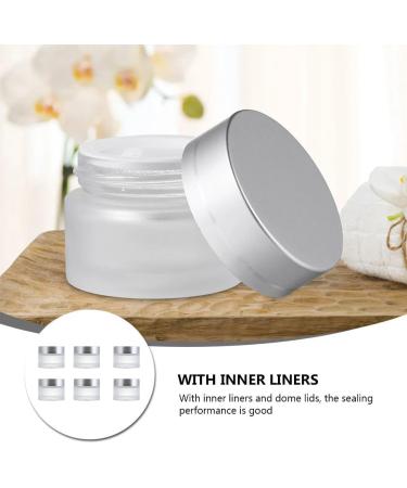 6 Pack 30ml Refillable Glass Cream Can - Leakproof Travel Container for Lotions Essential Oils & Lip Balm - Matte Transparent - Buy Online on SooperMarket.com