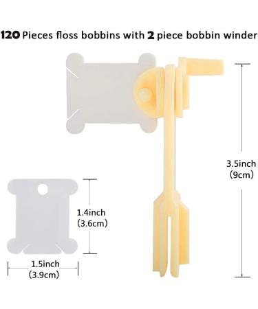 Embroidery Floss Cross Organizer Box - 127pcs Bobbin Winder Kit with 36 Compartments and Floss Bobbins for Craft Sewing Storage - Buy Online on SooperMarket.com