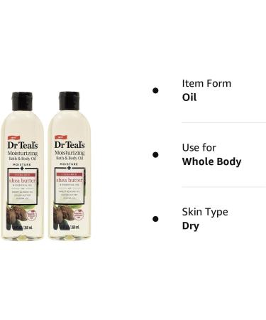 Dr. Teal's Moisturizing Bath & Body Oil 2-Pack - Shea Butter & Essential Oil Blend for Skin, Senses, Stress Relief - 17.6 Fl Oz Total - Buy Online on SooperMarket.com
