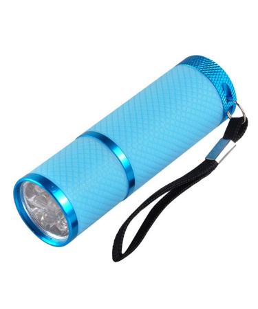 Mini Flash Light for LED UV Gel Curing Lamp Light Handheld Nail Dryer Nail Flashlight 9 LEDs 395nm UV Flashlights Detector for Facial Mask Blue