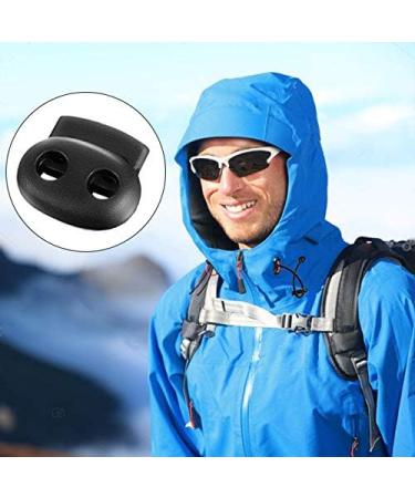 Plastic Cord Lock 45Pcs  Single Hole/Double Hole Cord Stopper  Spring Cord Toggle for Drawstrings/Paracord/Shoelaces  Black Elastic Cord Adjuster by Double Elite Mixed 45 pcs - Buy Online on SooperMarket.com