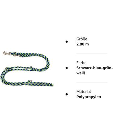Dogeline Double Leash for Medium Dogs up to 45kg - 39 Colors 2.80m Stable Practice Line | Durable Black Blue Green & White Options - Buy Online on SooperMarket.com