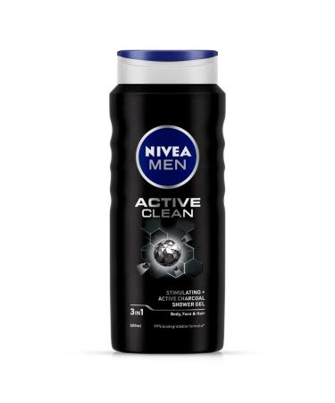NIVEA MEN Hair  Face & Body Wash  Active Clean Shower Gel  500ml