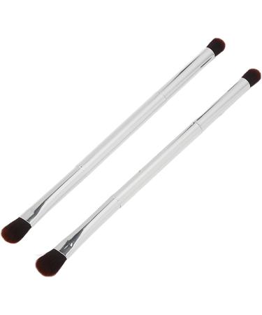 Makeup Brush Double Ended Eyeshadow Brush Soft Hair Silver Safe 2pcs for Travel for Women - Buy Online on SooperMarket.com