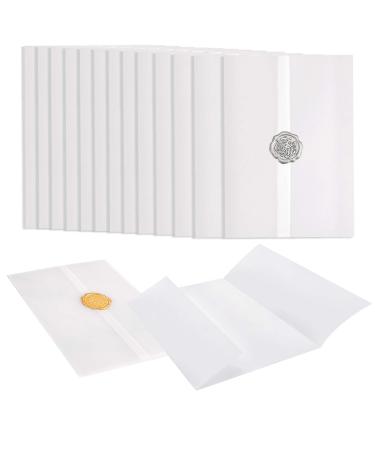 120 Pack Pre-Folded Vellum Jackets for 5x7 Invitations Ayfjovs 5x7 Transparent Wedding Invitations Vellum Paper Wraps for Wedding Baby Shower Birthday Invitation Paper Clear-120 pack