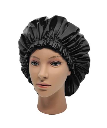 Elebox 2 Pack Waterproof Super Jumbo Shower Caps for Women with Long Hair - Black - Buy Online on SooperMarket.com