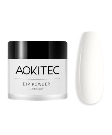 Aokitec Dip Powder Classic White - French Manicure Pro Collection, Odor-Free & Long-Lasting - 1 Oz - Buy Online on SooperMarket.com