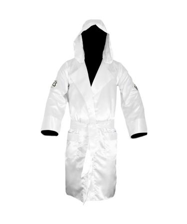 Cleto Reyes Satin Boxing Robe with Hood - Large - White