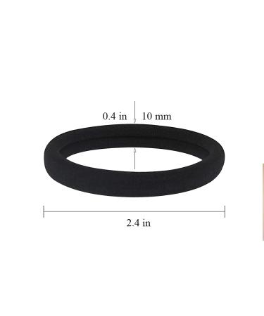 20 PCS Large Black Hair Ties for Thick Hair - Stretchy Ponytail Holders for Braids - 5cm Diameter, 1cm Width - Men, Women, Girls - Buy Online on SooperMarket.com