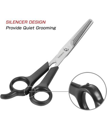 Professional Stainless Steel Pet Grooming Scissors Set for Dogs and Cats - Eye & Thinning Shears Kit for Home Grooming - Includes 1.6371 Eye Scissors + 6373 Thinning Scissors - Buy Online on SooperMarket.com