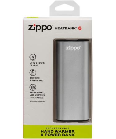 Zippo Silver HeatBank 6 Rechargeable Hand Warmer - Stay Warm on the Go! - Buy Online on SooperMarket.com