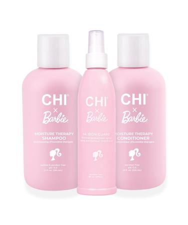 CHI x Barbie Dream Pink Kit - Includes CHI x Barbie Dream Pink Moisture Therapy Shampoo Moisture Therapy Conditioner and Thermal Heat Protectant