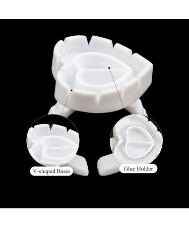 200 PCS Disposable Heart Shape Glue Ring Holders for Eyelash Extension and Nail Art - White - Buy Online on SooperMarket.com