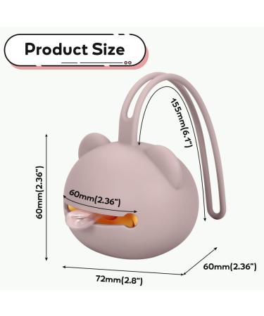 Airfish Silicone Pacifier Box 2 Pack - BPA-Free Baby Bear Travel Storage Case in Beige & Pink | Ideal Pacifier Holder for Girls - Buy Online on SooperMarket.com