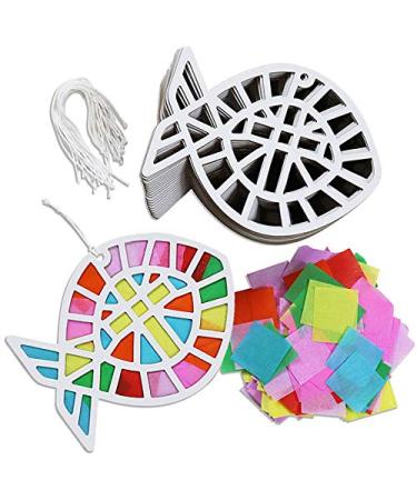Kipp Brothers 24 Pack DIY Suncatcher Paper Crafts (Fish)