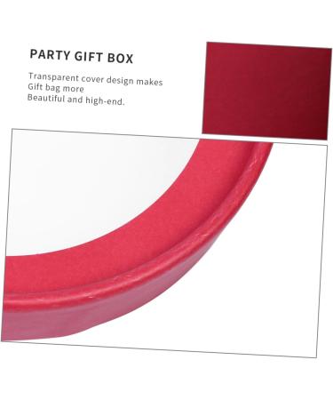 HOMSFOU Candy Jars Boxes round case mini round open the window chic biscuit box Christmas box Christmas container packing box gift box candy box christmas eve max sweets gift candy jar - Buy Online on SooperMarket.com