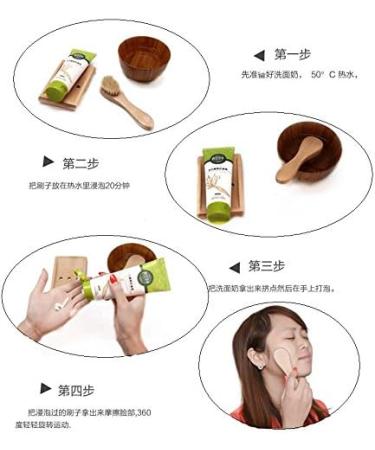 Hiibaby 2PCS Facial Cleaning Exfoliate Brush Facial Skin Care Tool Pore Cleaner Brush with High Grade wood Holder and Soft Bristle 100% Natural Bristles - Buy Online on SooperMarket.com